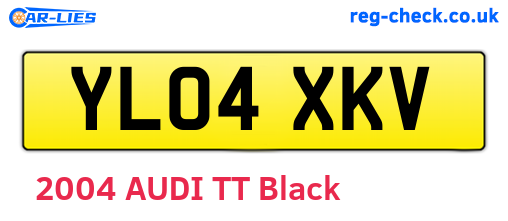 YL04XKV are the vehicle registration plates.