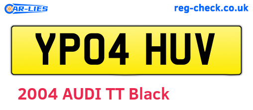YP04HUV are the vehicle registration plates.
