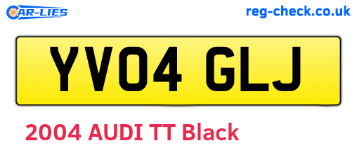 YV04GLJ are the vehicle registration plates.