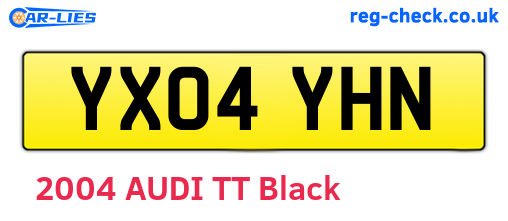 YX04YHN are the vehicle registration plates.