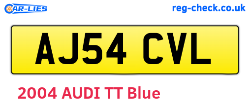 AJ54CVL are the vehicle registration plates.