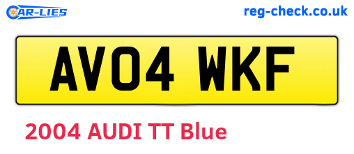 AV04WKF are the vehicle registration plates.