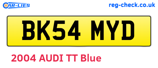 BK54MYD are the vehicle registration plates.