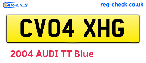 CV04XHG are the vehicle registration plates.
