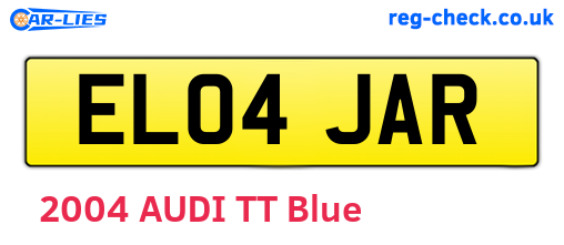EL04JAR are the vehicle registration plates.