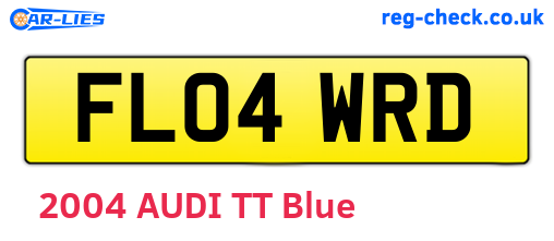 FL04WRD are the vehicle registration plates.
