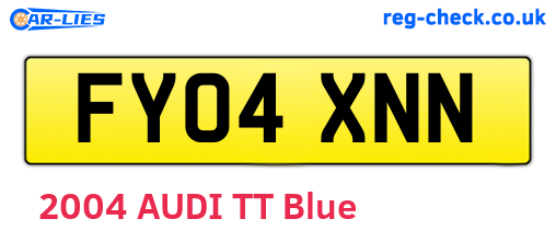 FY04XNN are the vehicle registration plates.