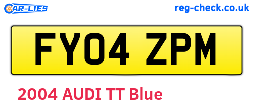 FY04ZPM are the vehicle registration plates.