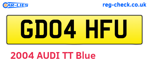 GD04HFU are the vehicle registration plates.