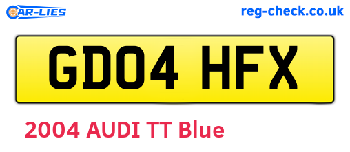 GD04HFX are the vehicle registration plates.