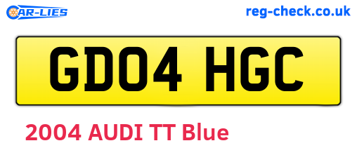 GD04HGC are the vehicle registration plates.