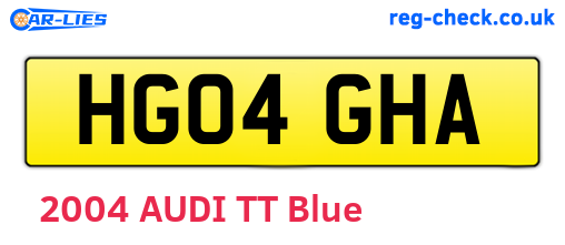 HG04GHA are the vehicle registration plates.