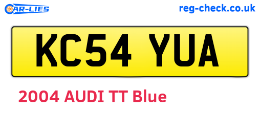 KC54YUA are the vehicle registration plates.