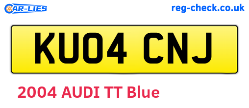 KU04CNJ are the vehicle registration plates.