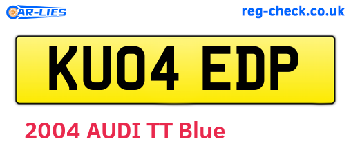 KU04EDP are the vehicle registration plates.