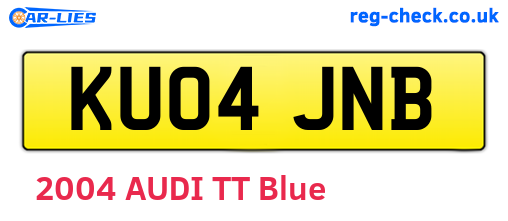 KU04JNB are the vehicle registration plates.