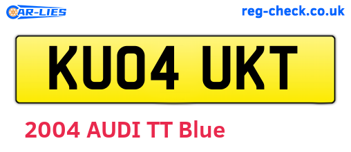 KU04UKT are the vehicle registration plates.