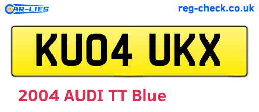 KU04UKX are the vehicle registration plates.