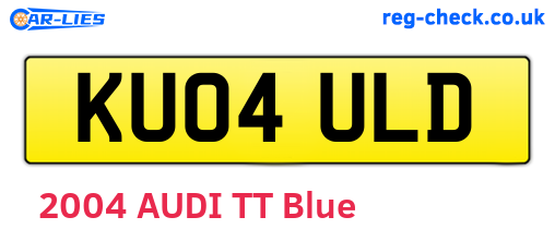 KU04ULD are the vehicle registration plates.