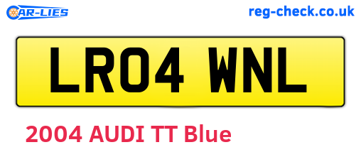 LR04WNL are the vehicle registration plates.