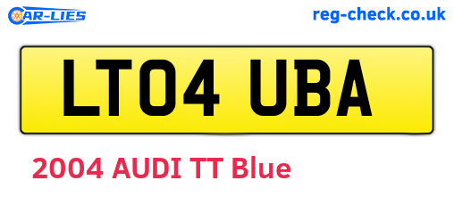 LT04UBA are the vehicle registration plates.
