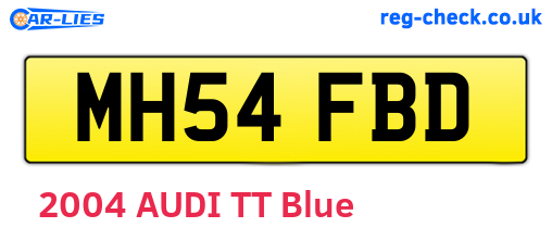 MH54FBD are the vehicle registration plates.