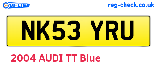 NK53YRU are the vehicle registration plates.