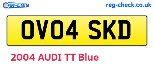 OV04SKD are the vehicle registration plates.