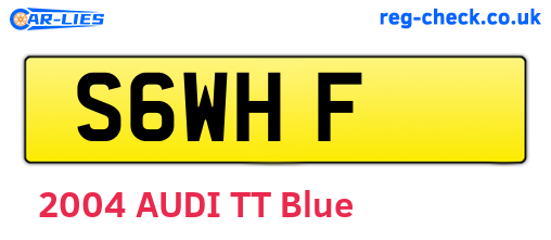 S6WHF are the vehicle registration plates.