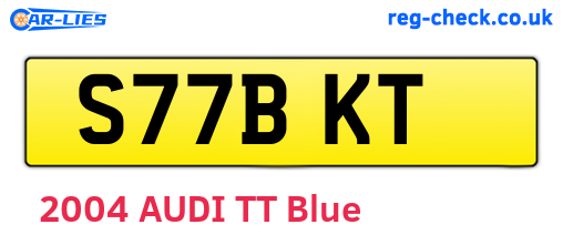 S77BKT are the vehicle registration plates.