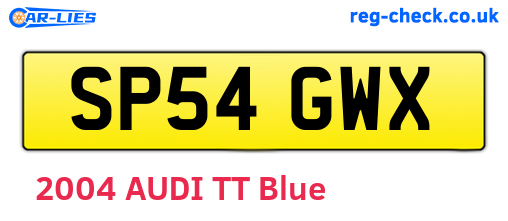 SP54GWX are the vehicle registration plates.