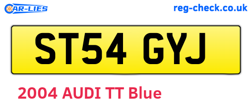 ST54GYJ are the vehicle registration plates.