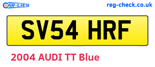 SV54HRF are the vehicle registration plates.
