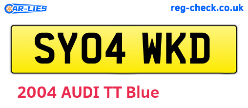 SY04WKD are the vehicle registration plates.