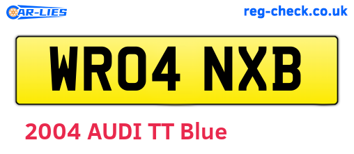 WR04NXB are the vehicle registration plates.