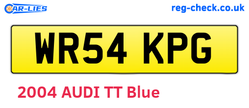 WR54KPG are the vehicle registration plates.