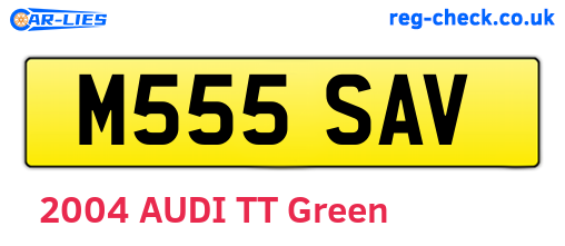 M555SAV are the vehicle registration plates.