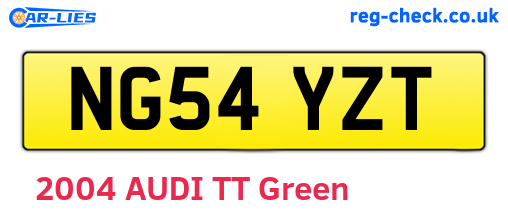 NG54YZT are the vehicle registration plates.