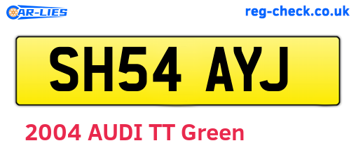 SH54AYJ are the vehicle registration plates.