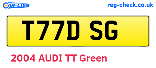 T77DSG are the vehicle registration plates.