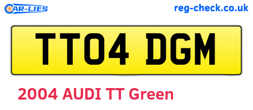 TT04DGM are the vehicle registration plates.