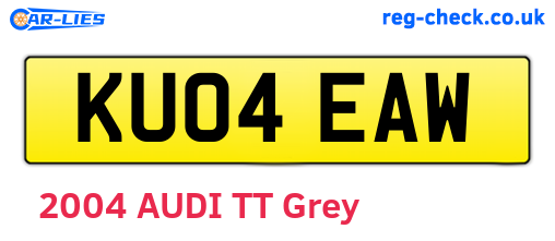 KU04EAW are the vehicle registration plates.