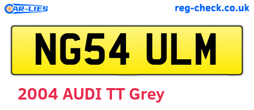NG54ULM are the vehicle registration plates.