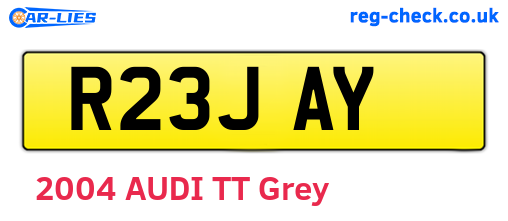 R23JAY are the vehicle registration plates.