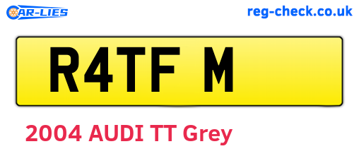 R4TFM are the vehicle registration plates.