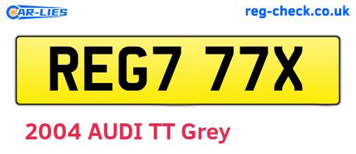 REG777X are the vehicle registration plates.