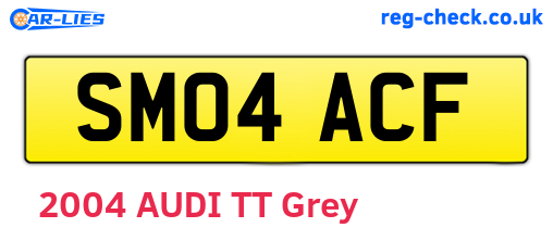 SM04ACF are the vehicle registration plates.