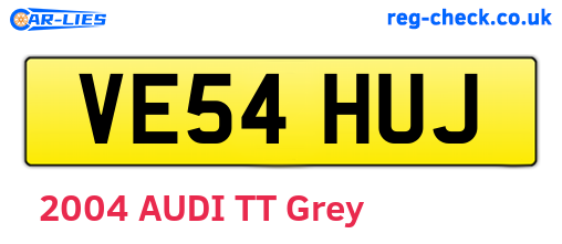 VE54HUJ are the vehicle registration plates.