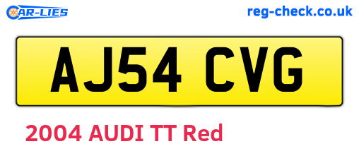 AJ54CVG are the vehicle registration plates.