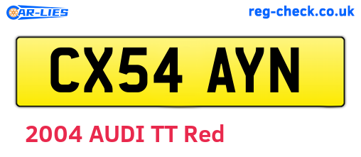 CX54AYN are the vehicle registration plates.